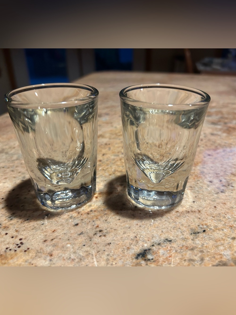 Tiffin Franciscan Crystal Shot Glasses (2) Tiffin Shield Makers Mark present
